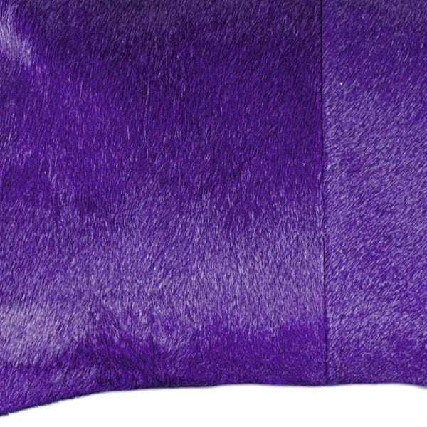 HomeRoots Set of Two Luxurious Cowhide Lumbar Throw Pillows for Elegant Home Décor and Comfort Purple 317109