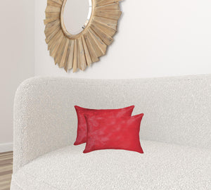 Homeroots 12" X 20" X 5" Firecracker Cowhide  Pillow 2 Pack Firecracker  317111