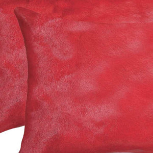 HomeRoots Set of Two Luxurious Cowhide Lumbar Throw Pillows for Elegant Home Décor and Comfort Firecracker 317111