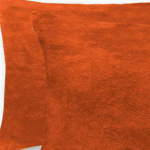 HomeRoots Set of Two Luxurious Cowhide Lumbar Throw Pillows for Elegant Home Décor and Comfort Orange 317112