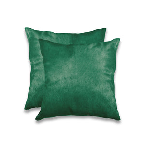 Homeroots 18" X 18" X 5" Verde Cowhide  Pillow 2 Pack Verde  317120