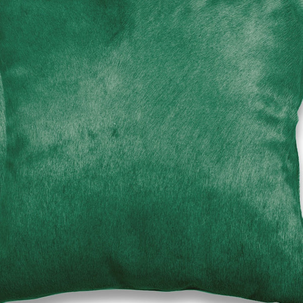 HomeRoots Set of Two 18" Luxe Cowhide Throw Pillows for Elegant Living Room Decor and Cozy Comfort Verde 317120