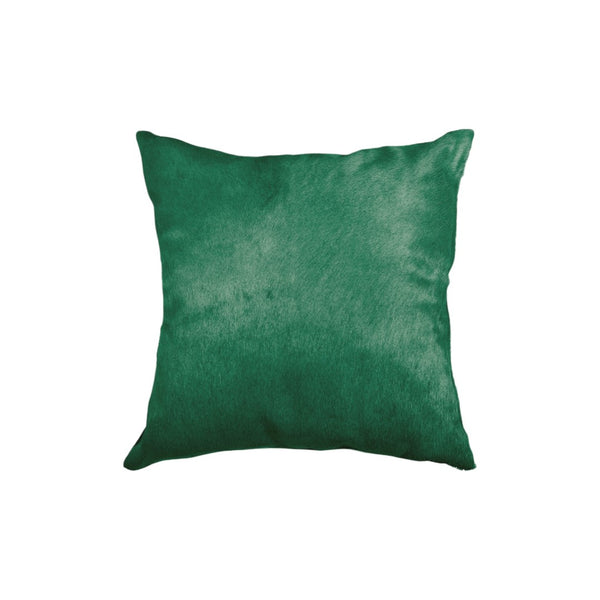 HomeRoots Set of Two 18" Luxe Cowhide Throw Pillows for Elegant Living Room Decor and Cozy Comfort Verde 317120