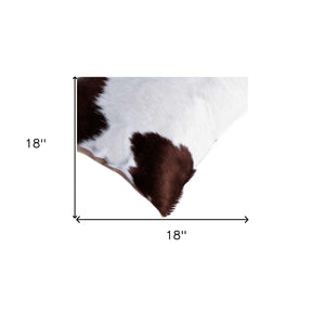 Homeroots Set Of Two Brown And White Cowhide Throw Pillow White,Brown  317126