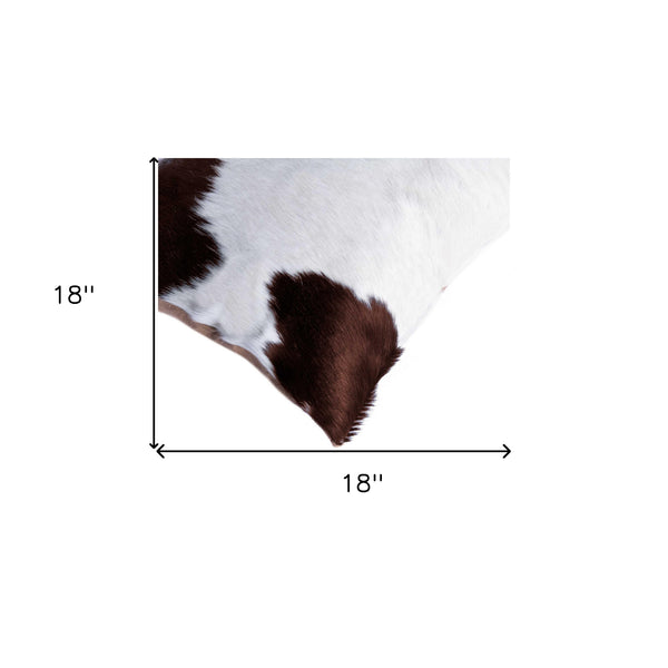 Homeroots Set Of Two Brown And White Cowhide Throw Pillow White,Brown  317126