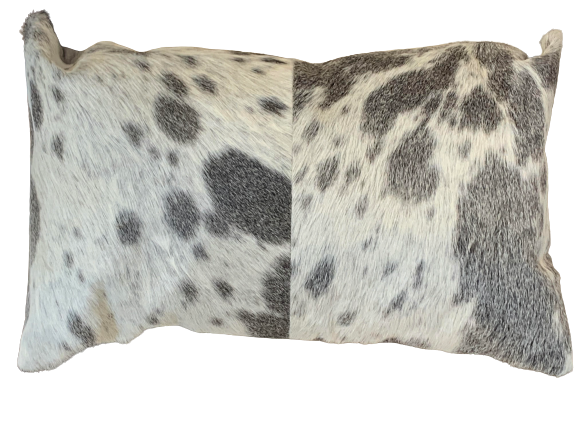 Homeroots Set Of 2 Gray And White Natural Cowhide Pillows Gray,White  317132