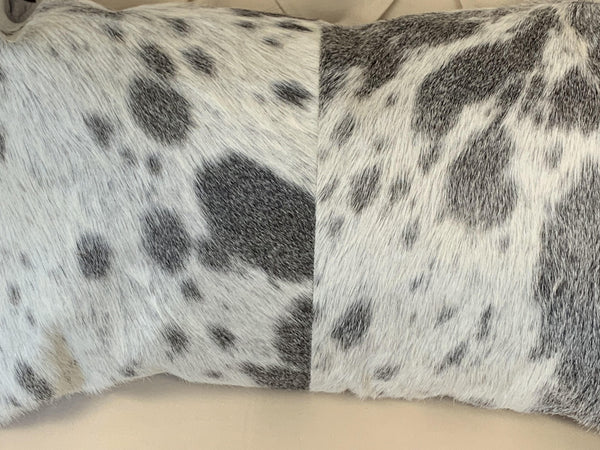 Homeroots Set Of 2 Gray And White Natural Cowhide Pillows Gray,White  317132