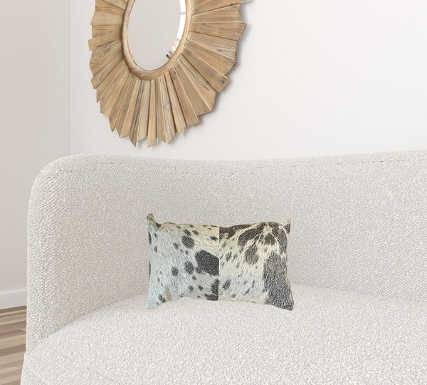 Homeroots Set Of 2 Gray And White Natural Cowhide Pillows Gray,White  317132