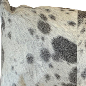 HomeRoots Set of Two Luxurious Cowhide Lumbar Throw Pillows for Elegant Home Décor and Comfort Gray/White 317132