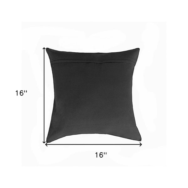 HomeRoots Set of Two Luxurious Cowhide Lumbar Throw Pillows for Elegant Home Décor and Comfort Salt/Pepper Black/White 317134