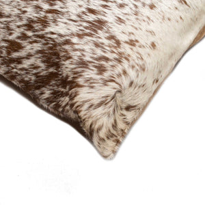 HomeRoots Set of Two 18" Cowhide Throw Pillows for Chic Rustic Decor - Stylish Comfort for Any Space Chocolate/White 317135