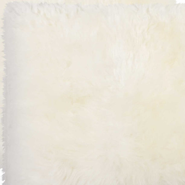 Homeroots 17" X 17" Off White Synthetic Solid Color Pad  Sheepskin 317157