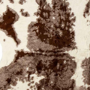 HomeRoots 5' Brown and White Faux Cowhide Area Rug – Rustic Charm & Modern Comfort for Any Room Decor 317166