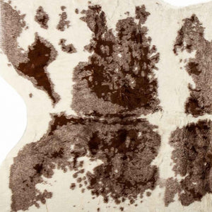 HomeRoots 5' Brown and White Faux Cowhide Area Rug – Rustic Charm & Modern Comfort for Any Room Decor 317166