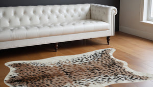 Homeroots 63" X 90" Leopard Faux Hide - Area Rug  Acrylic 317168