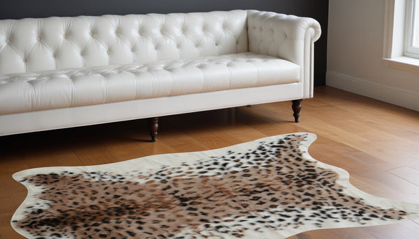 Homeroots 63" X 90" Leopard Faux Hide - Area Rug  Acrylic 317168