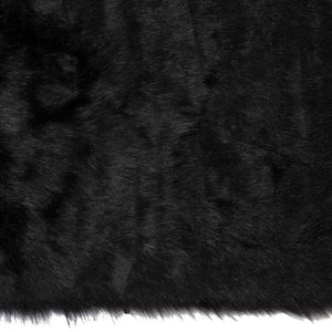 Homeroots 3' X 5' Black Rectangular Faux Fur - Area Rug Black Acrylic 317169
