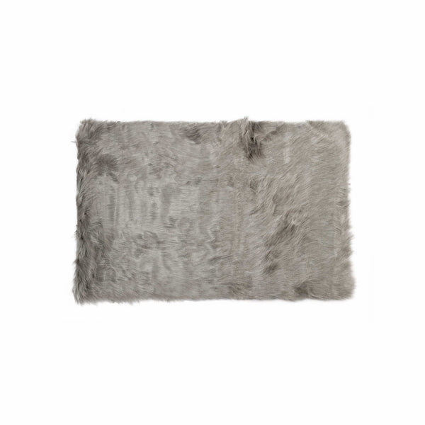Homeroots 3' X 5' Gray Faux Fur Shag Area Rug Gray Faux Fur 317170