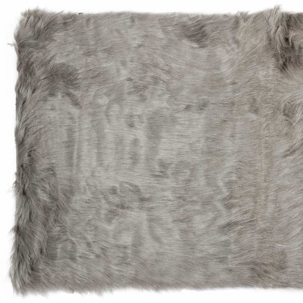 Homeroots 3' X 5' Gray Faux Fur Shag Area Rug Gray Faux Fur 317170