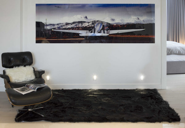 Homeroots 60" X 96" Black Sheepskin - Rug Or Throw Black Acrylic 317175
