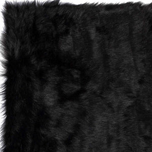 Homeroots 60" X 96" Black Sheepskin - Rug Or Throw Black Acrylic 317175