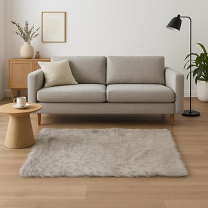 HomeRoots 5' X 8' Plush Shag Area Rug - Luxurious Comfort and Contemporary Style for Any Living Space Gray 317176