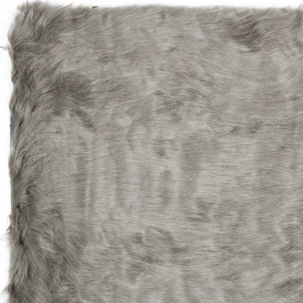 Homeroots 5' X 8' Gray Faux Sheepskin Area Rug Gray Acrylic 317176