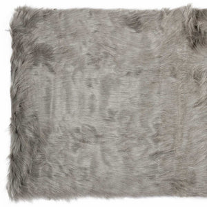 Homeroots 5' X 8' Gray Faux Sheepskin Area Rug Gray Acrylic 317176
