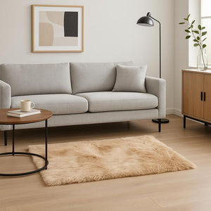 HomeRoots 5' X 8' Plush Shag Area Rug - Luxurious Comfort and Contemporary Style for Any Living Space Off White 317177