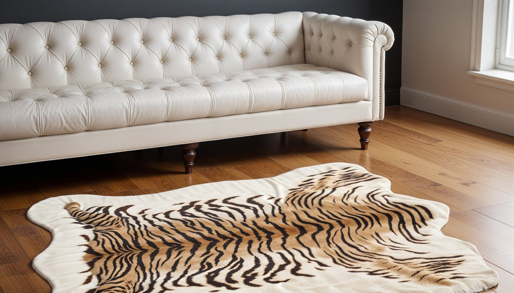 HomeRoots 5' Stylish Brown and Black Animal Print Area Rug - Washable, Cozy, and Perfect for High-Traffic Areas 317181