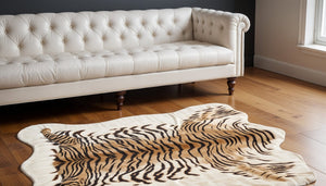 HomeRoots 5' Stylish Brown and Black Animal Print Area Rug - Washable, Cozy, and Perfect for High-Traffic Areas 317181