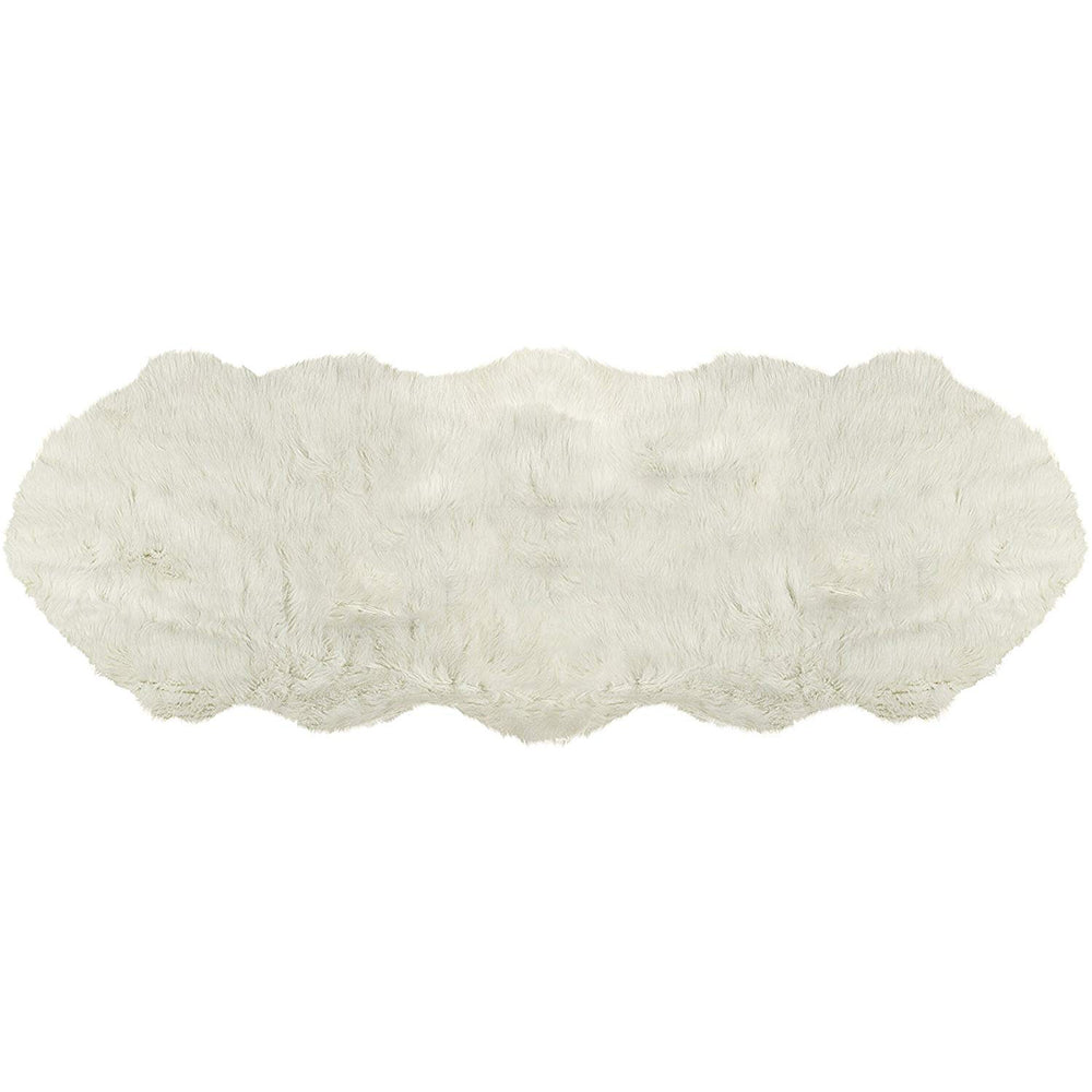 Homeroots 6' Off White Faux Sheepskin Shag Non Skid Area Rug  Faux Sheepskin 317186