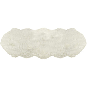 Homeroots 6' Off White Faux Sheepskin Shag Non Skid Area Rug  Faux Sheepskin 317186