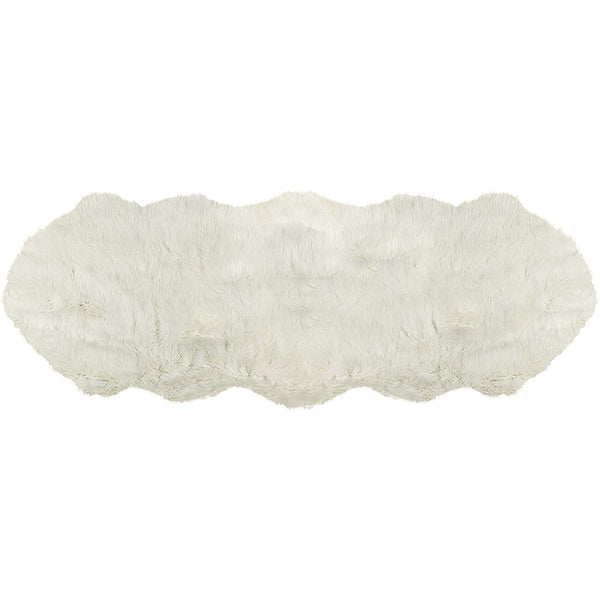 Homeroots 6' Off White Faux Sheepskin Shag Non Skid Area Rug  Faux Sheepskin 317186