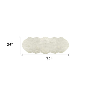 Homeroots 6' Off White Faux Sheepskin Shag Non Skid Area Rug  Faux Sheepskin 317186