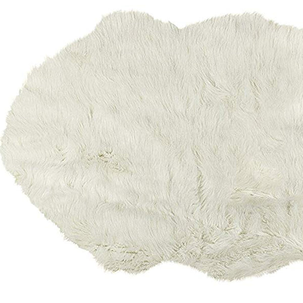 Homeroots 6' Off White Faux Sheepskin Shag Non Skid Area Rug  Faux Sheepskin 317186