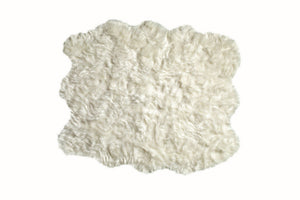 HomeRoots 5' Off White Animal Print Shag Area Rug - Plush Retro Design for Cozy, Modern Living Spaces 317188