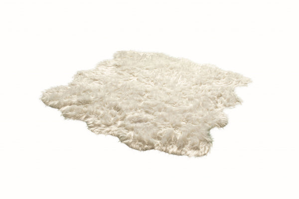 Homeroots Off White Animal Print Area Rug  Acrylic 317189