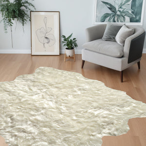 Homeroots Off White Animal Print Area Rug  Acrylic 317189