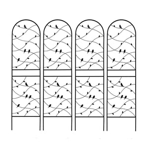 English Elm 4 Pack Powder-coated Metal Garden Trellis Panels Rustproof Climbing Plant Support Outdoor W1586P268006