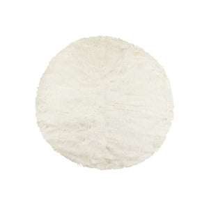 Homeroots 72" Off White Circular Faux Fur Area Rug  Acrylic 317207