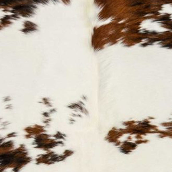 HomeRoots 6' X 7' Brown And White Cowhide Print Area Rug - Rustic Elegance for Modern Interiors & High Traffic Areas 317276