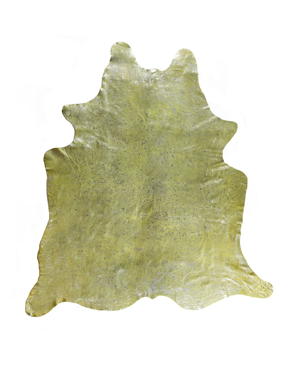 Homeroots 72" X 84" Lime And Silver Cowhide - Area Rug Lime,Silver Cowhide 317277