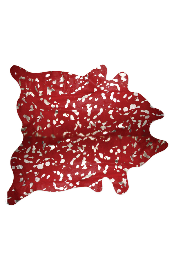 Homeroots 72" X 84" Red And Silver Cowhide - Area Rug Red,Silver Cowhide 317278
