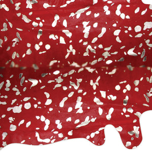 Homeroots 72" X 84" Red And Silver Cowhide - Area Rug Red,Silver Cowhide 317278