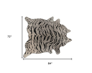 Homeroots 6' X 7' Gray And Black Cowhide Cowhide Area Rug  Cowhide 317299