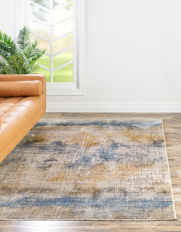 Unique Loom Multi 2' X 8' Deepa Runner - Vibrant Multi-color Design For Bold Style In Narrow Spaces And More! Blue,Ivory  3173003-unique-loom