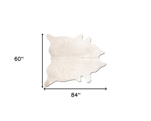 Homeroots 60" X 84" Off White Cowhide  Rug  Cowhide 317302