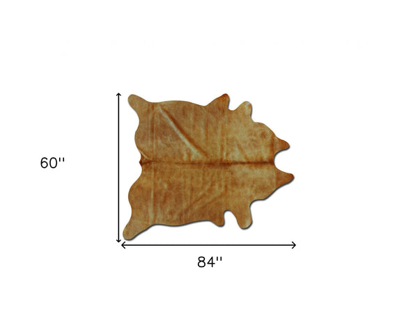 Homeroots 60" X 84" Tan Cowhide - Area Rug Tan Cowhide 317305