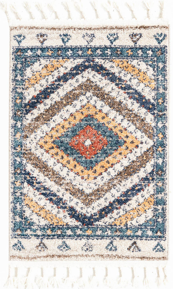 Unique Loom Blue 5' Round Aramis Rug - Vibrant Blue Design For A Stunning Addition To Any Home Decor Style Blue  3173081-unique-loom